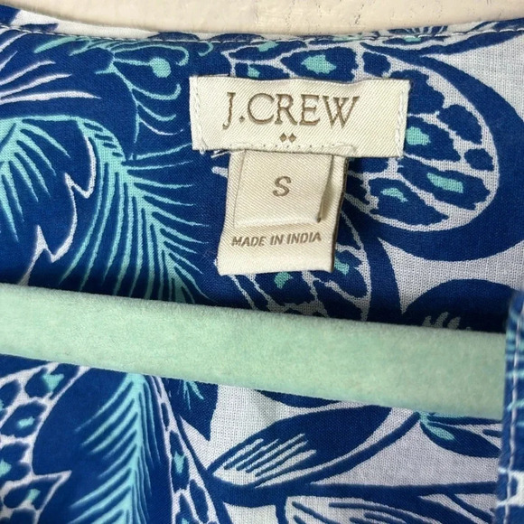 J. Crew Embroidered Long Sleeve Blouse 100% Cotton Blue Floral Top size S - Picture 6 of 10